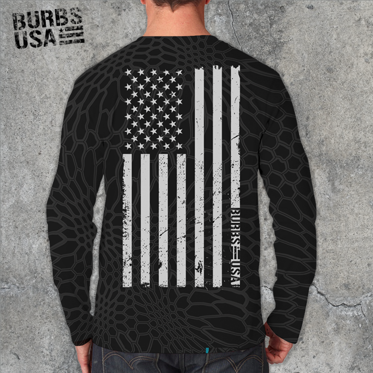 Burbs USA Delray Digital Camo Grey | Patriotic Clothing Men & Women (3XL) Triple Extra Large